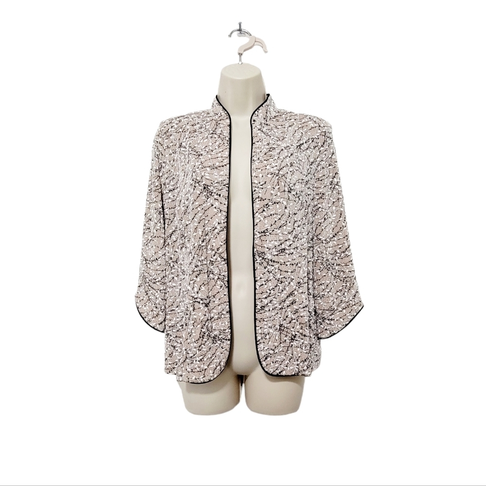 Alex‎ Evenings Tan Jacket Rhinestone Women's Size Medium